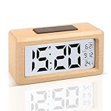JOPHEK Wecker Digital, Wecker Digital aus Holz mit Großem LCD-Display...