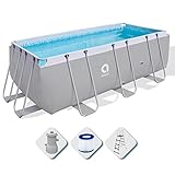 Avenli Pool 400 x 207 x 122 cm Stahlrahmen Aufstellpool Komplettset mit...
