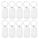 Disnace 10 Stück Schlüsselanhänger Edelstahl, Edelstahlanhänger mit...