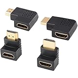 J&D 4 Stück Winkel HDMI Adapter, 4 Pcs Männlich auf Weiblich 90 Grad und...