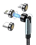 Kuulaa 3 in 1 Magnetisches Ladekabel 360°&180° - 3A Schnelllade &...