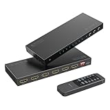 HDMI Matrix 4x2 4K 60Hz, PORTTA HDMI Switch Splitter 4 in 2 Out mit Toslink...