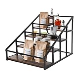 YCBTREE Kaffeesirup-Regal mit 4 Ebenen, Holz-Arbeitsplatten-Organizer mit...