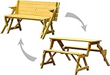 dobar® 29301FSCe Picknickbank 2in1 Groß | Multifunktions Gartenbank |...