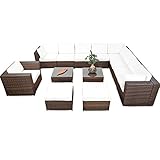 XXXL Rattan Lounge Set erweiterbar - Polyrattan Ecksofa Set XXXL -...