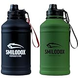 SMILODOX Trinkflasche 2l Edelstahl, Sport & Outdoor Wasserflasche 2 Liter...