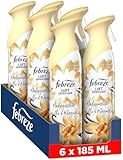 Febreze Lufterfrischer Spray Madagaskar Vanille 6x185 ml, 2-in-1...