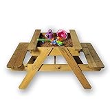 SiestaGarden Holz Picknicktisch für Kinder 2in1 mit Sandkasten und...