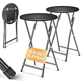 KESSER® Stehtisch 2er Set Bistrotisch mit PVC-Platte | Wetterbeständiger...