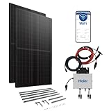 Haier 600 W / 800 W Stecker-Solaranlage, Balkonkraftwerk Komplettset, mit...