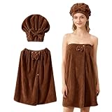 Fhlprte Badetuch-Wickeltuch in Übergröße, Damen Saunakilt,Druckknopf...