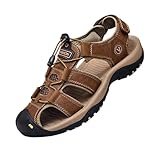 Sandalen Herren Leder Trekkingsandalen Outdoorschuhe Sommer Sport...