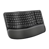 Logitech Wave Keys kabellose ergonomische Tastatur, gepolsterte...