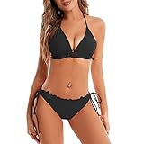 Durio Bikini Damen Push up Sexy 4tlg Bikini Damen Set mit Triangel...