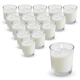 Kerze weiß im transparenten Glas unparfümiert 6 x 5 cm - 16 Stück - Deko...