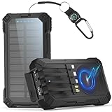 Solar Powerbank 56800mAh, PD 30W 3.0A USB C Power Bank Schnellladen mit 4...