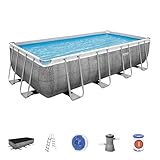 Bestway Power Steel 56996-3 Set Aufstellpool rechteckig 488 x 244 x 122 cm