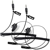 HYS 1-poliges Kabelkabel (gewickelt und gerade) mit PTT-Mikrofon, 3,5 mm...