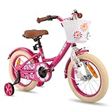 HILAND 12 Zoll Kinderfahrrad, 3-5 Jahre Mädchenfahrrad mit Korb und...