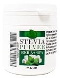 Aromhuset Stevia Extrakt REB A+ 98% 25 g – 100% Reines Premium-Stevia...