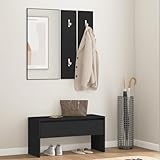 Myheimly Garderoben-Set, Wandgarderobe mit Bank Spiegel 2 Garderoben,...