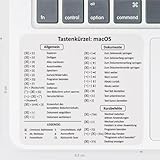 Aufkleber Tastenkürzel Mac OS | Shortcuts transparent deutsch ca. 8,5 x 8...