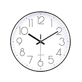 jomparis 20cm Modern Quartz Lautlos Wanduhr Schleichende Sekunde ohne...