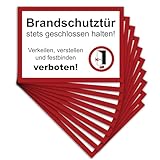 10 Stück Brandschutztür Premium Aufkleber A4 | 21 x 29,7cm DIN...