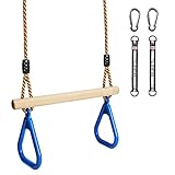 Katomi Multifunktions Kinderholz Trapeze Schaukel mit Kunststoff Turnringe...