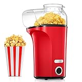 Popcornmaschine 1400W, 120g/4L Große Kapazität, Heißluft Popcorn Maker...