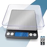 PORTENTUM Küchenwaage Digitale Profi (Hochpräzise 0.01g-500g)- Feinwaage...