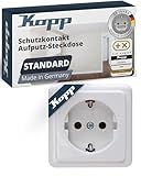 Kopp 101802000 Schutzkontakt-Steckdose 1-fach, Aufputz-Standardprogramm, 16...