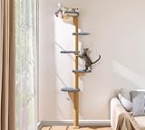 Katzenbaum Wand Groß 210cm, Kratzbaum Katzen Kletterwand 5 Eben aus...