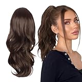 SNONESIY Ponytail Extension, Echthaar Zopf Haarteil, 66 cm, Lockig, WIG,...