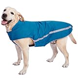 Wasserdichter Hundemantel Hundejacke mit Kragenloch Klettverschluss Fleece...