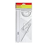 Herlitz Geometrie-Set, 4-teilig, Kunststoff, Klarsichtpackung