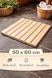 Saunatrap aus Naturholz – Rutschfester Holzrost für Sauna & Dusche –...