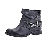 Elara Damen Biker Boots Nieten Stiefeletten Chunkyrayan 344 Black-40