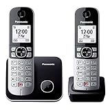 Panasonic KX-TG6852GB Schnurlostelefon mit 2 Mobilteilen (Bis zu 1.000...