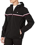 Tommy Hilfiger Herren Leichte, Wasserabweisende Kapuze Regenjacke, Schwarz,...