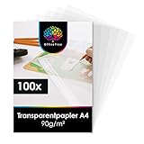 OfficeTree 100 Blatt Transparentpapier A4 Bedruckbar - Pergamentpapier zum...