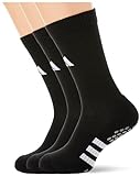 adidas Performance Cushioned Crew Grip Socks 3-Pairs Pack, Black/White, XS