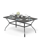 PHI VILLA Gartentisch Outdoor Terrasse Tisch für 6 Personen 152 * 95cm...