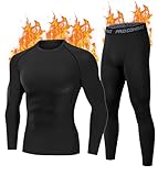 YESWEL Herren Thermounterwäsche M, Funktionsunterwäsche mit Innenfleece,...