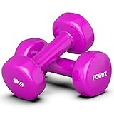 Vinyl Hanteln Paar (2 x 1 kg (Pink)) Ideal für Gymnastik Aerobic Pilates...