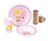 Happy Fairy Geschirr-Set mit Cartoon-Charakteren, 3-teilig, für Kinder,...