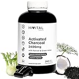 Aktivkohle 2400 mg. 240 vegane Kapseln für mehr als einen Monat...