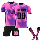 NINGSANJIN Fussball Trikot Kinder, Personalisiert Fußball Trikot Jungen...