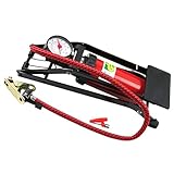 Zerodeko Hochdruck Fußpumpe mit Manometer Tragbare Reifen Standluftpumpe...