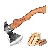 Japaknives Beil Wikinger Handgeschmiedete Spaltaxt Für Holz Handbeil 38cm...